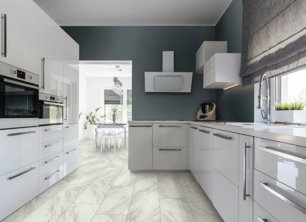 Tile Collection Luxury Vinyl Flooring in Carrara Taupe | TRUCOR