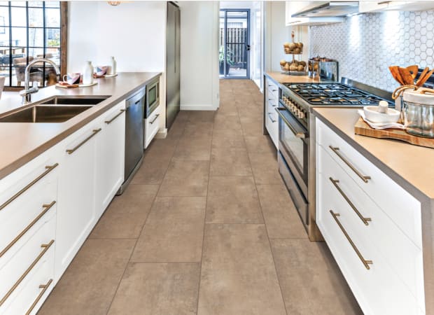 Tile Collection Luxury Vinyl Flooring in Rust Metallic | TRUCOR